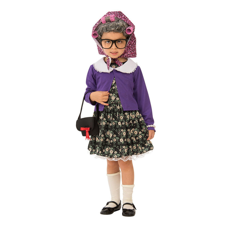 Little Old Lady Costume Girls Purple