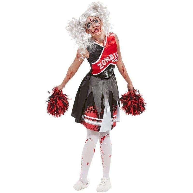 Cheerleader Zombie Costume Adult Red Womens -1