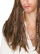 Caribbean Pirate Wig Adult Mens Brown -3