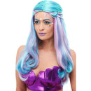 Ladies Blue Mermaid Wig with Pearls