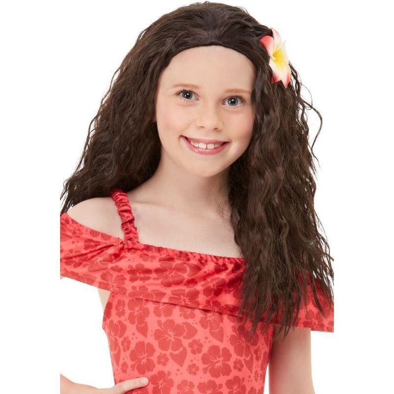 Girls Hawaiian Princess Wig Child Brown