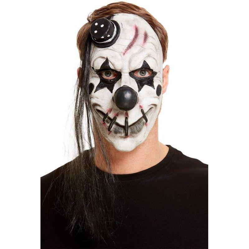 Scary Clown Latex Mask Adult White Unisex