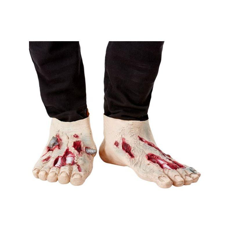 Zombie Latex Shoe Covers Beige Mens