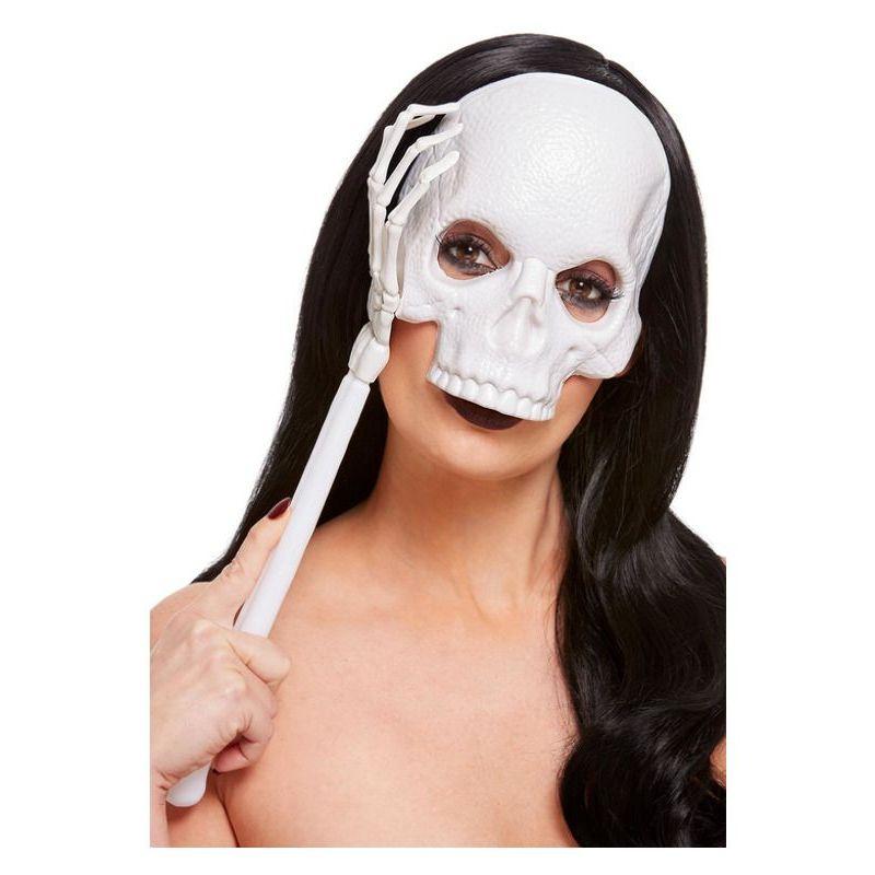 Handheld Skull Mask White Unisex