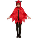 Devil Hooded Cape Child Red
