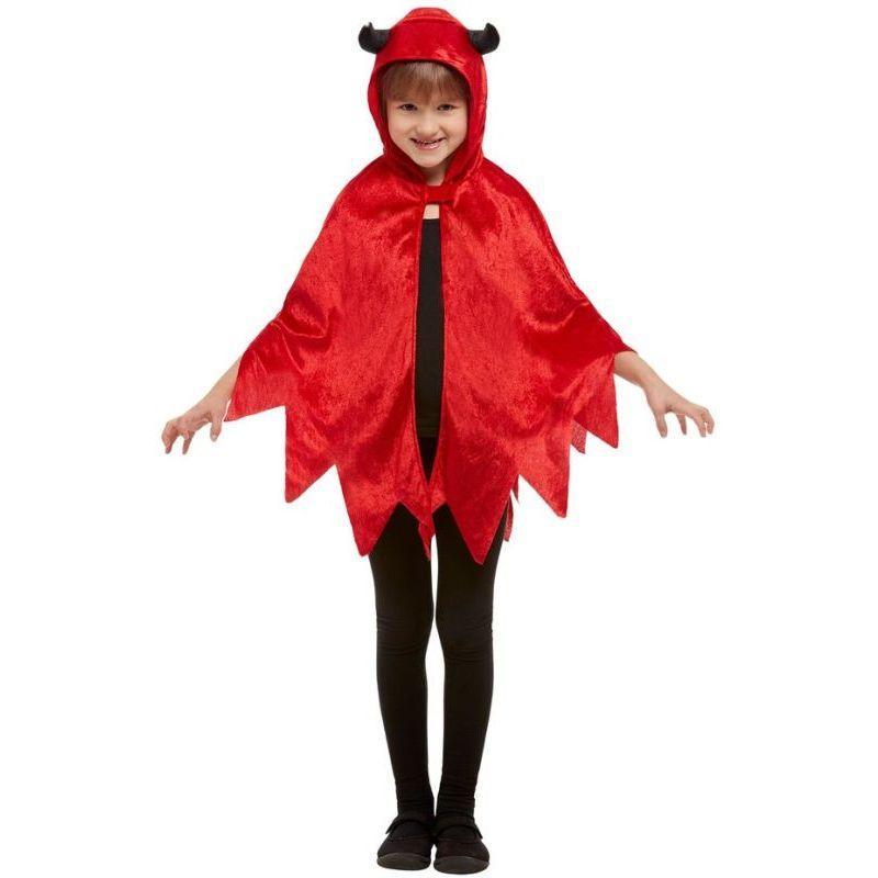 Devil Hooded Cape Child Red Unisex