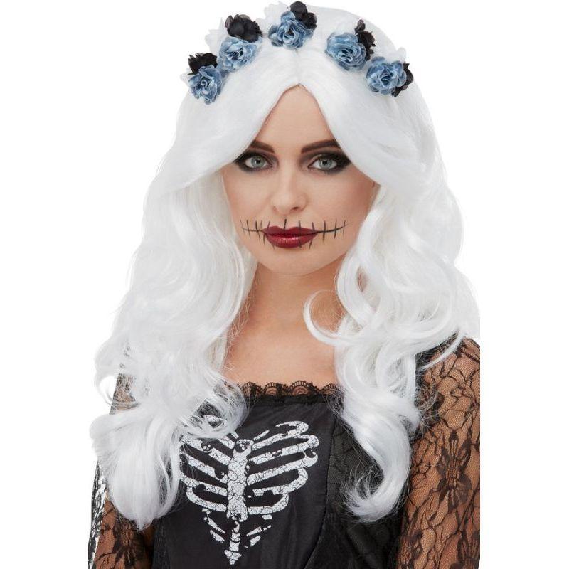 Day Of The Dead Wig Adult White Womens