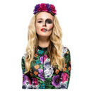 Day Of The Dead Rose Headband Multicoloured