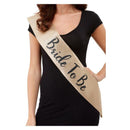 Deluxe Glitter Bride To Be Sash Gold & Black