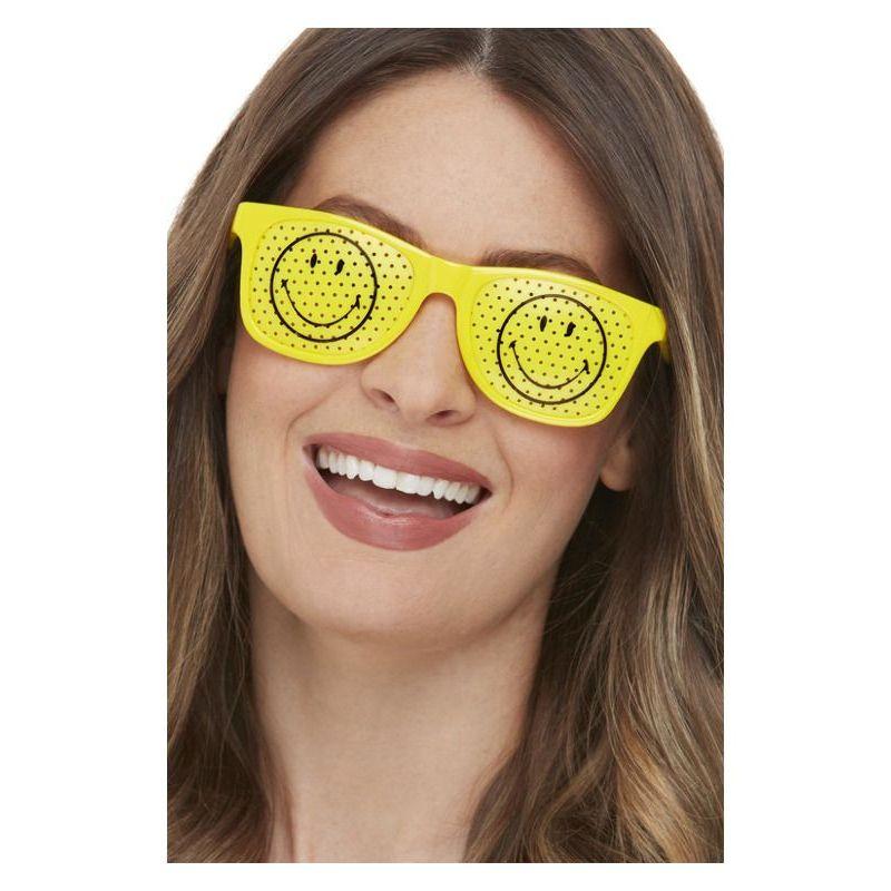 Smiley Rave Glasses Yellow Unisex