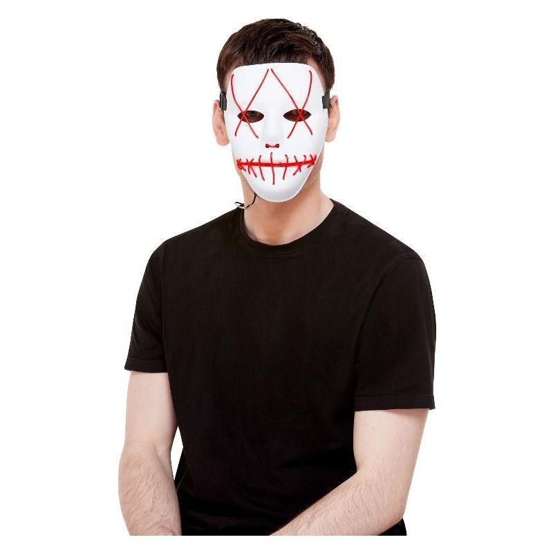 Stitch Face Mask Neon Red Light Up White