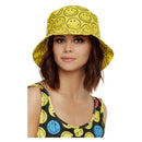 Smiley Printed Bucket Hat Yellow & Black