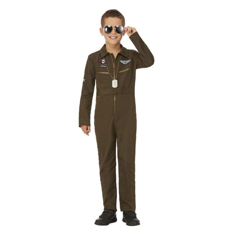Top Gun Maverick Child's Aviator Costume Green Boys