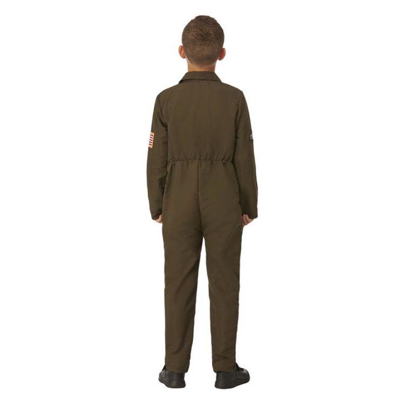 Top Gun Maverick Childs Aviator Costume Green Jumpsuit