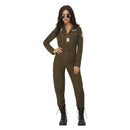 Top Gun Maverick Ladies Aviator Jumpsuit Costume Green