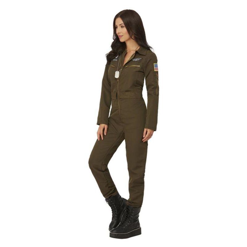 Top Gun Maverick Ladies Aviator Jumpsuit Costume Green