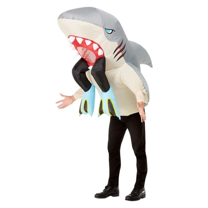 Inflatable Shark & Diver Costume Grey Mens