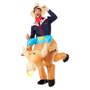 Inflatable Bull Rider Costume Brown
