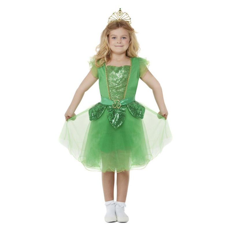 Deluxe St Patrick's Day Glitter Fairy Costume Girls Green