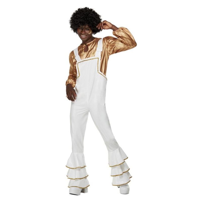 70s Glam Costume White Mens -1