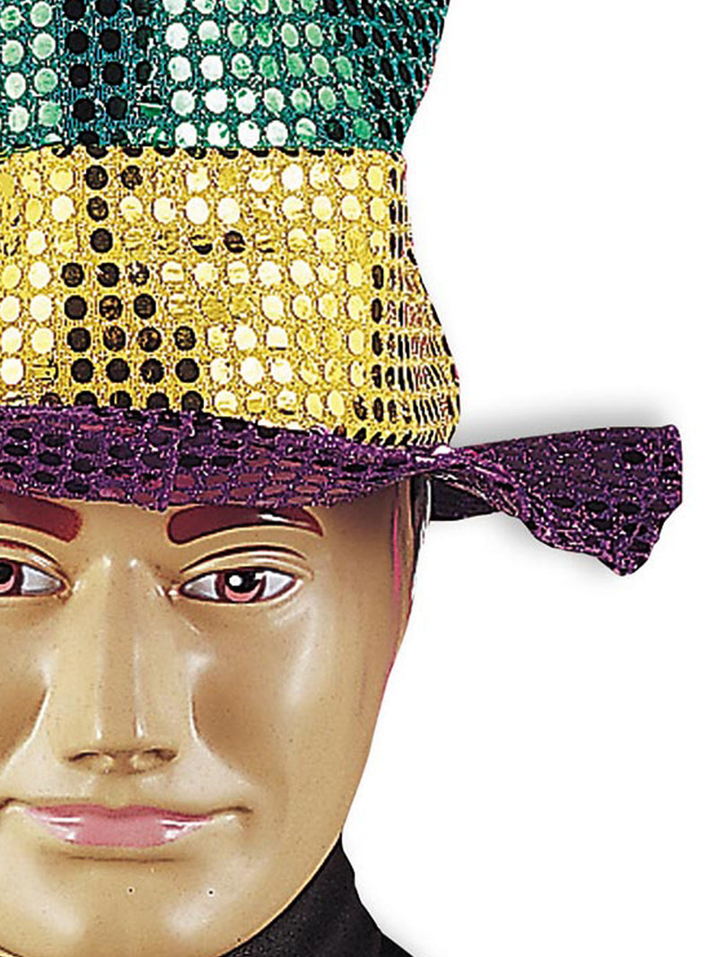 Sequin Stove Pipe Hat Mens Yellow -3