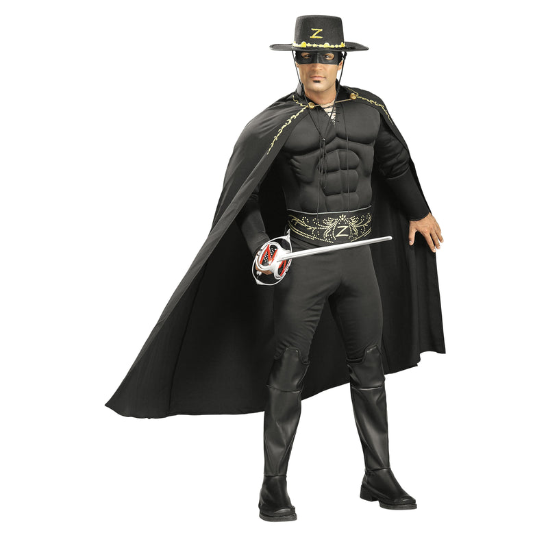 Zorro Deluxe Muscle Chest Costume Adult Mens -1