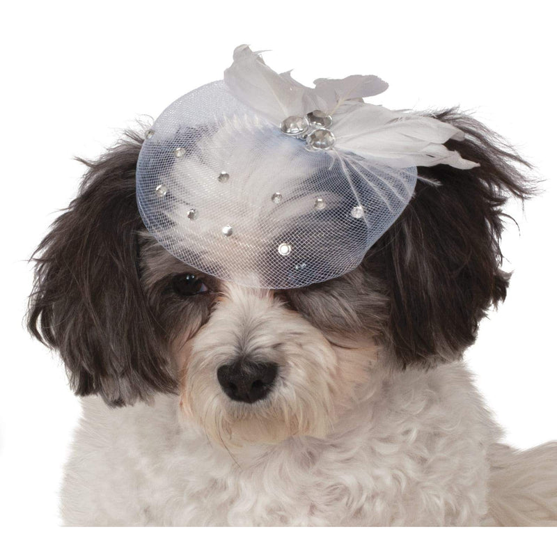 Fancy Formal Hat Pet Dog Or Cat White