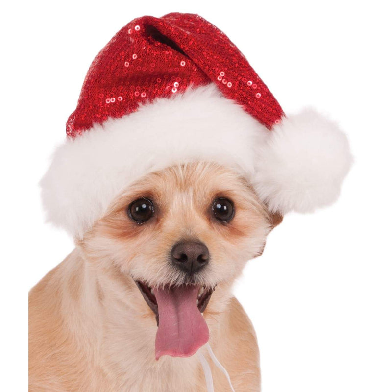 Sequin Santa Pet Hat Red Dog Or Cat