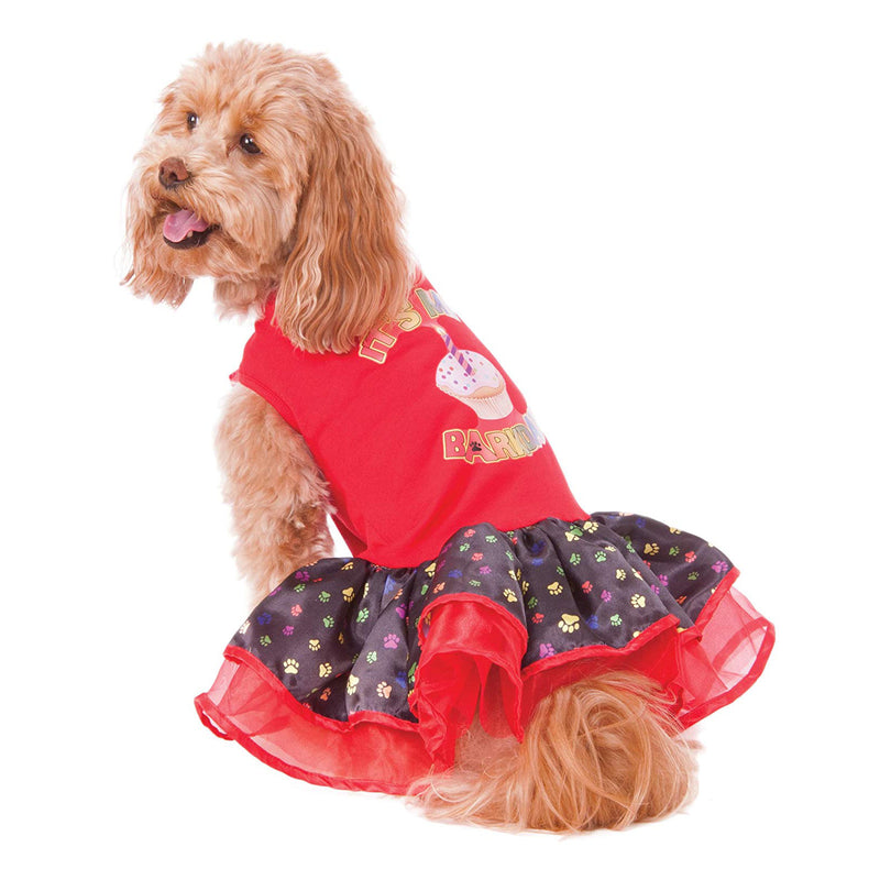 Barkday Tutu Dress Pet Costume Dog Or Cat Red