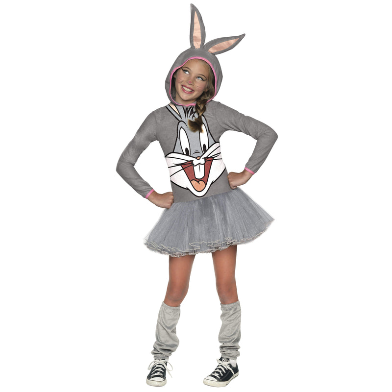 Bugs Bunny Girls Hooded Costume Grey -6