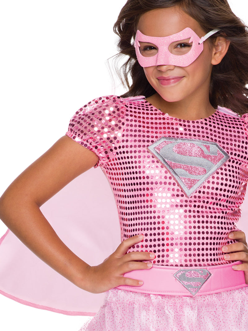 Supergirl Pink Sequin Costume Girls -2