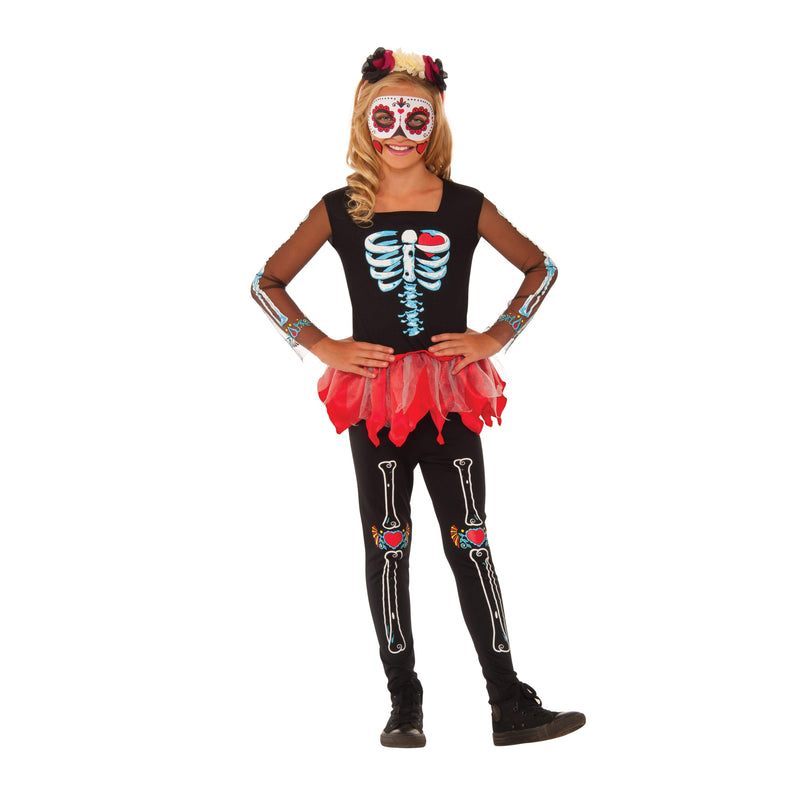 Scared To The Bone Skeleton Costume Child Girls