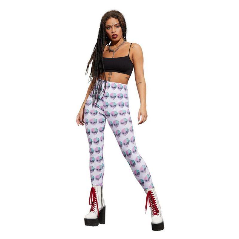 Fever Space Alien Leggings Womens White