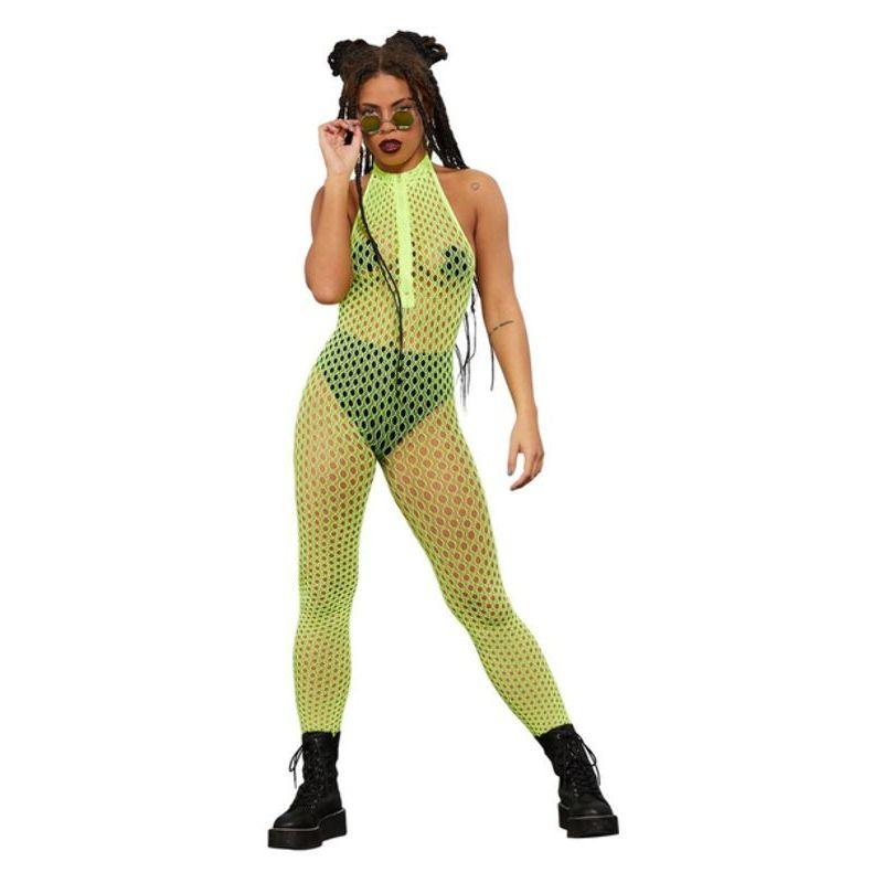 Fever Sleeveless Zipped Bodystocking Adult Neon Yellow