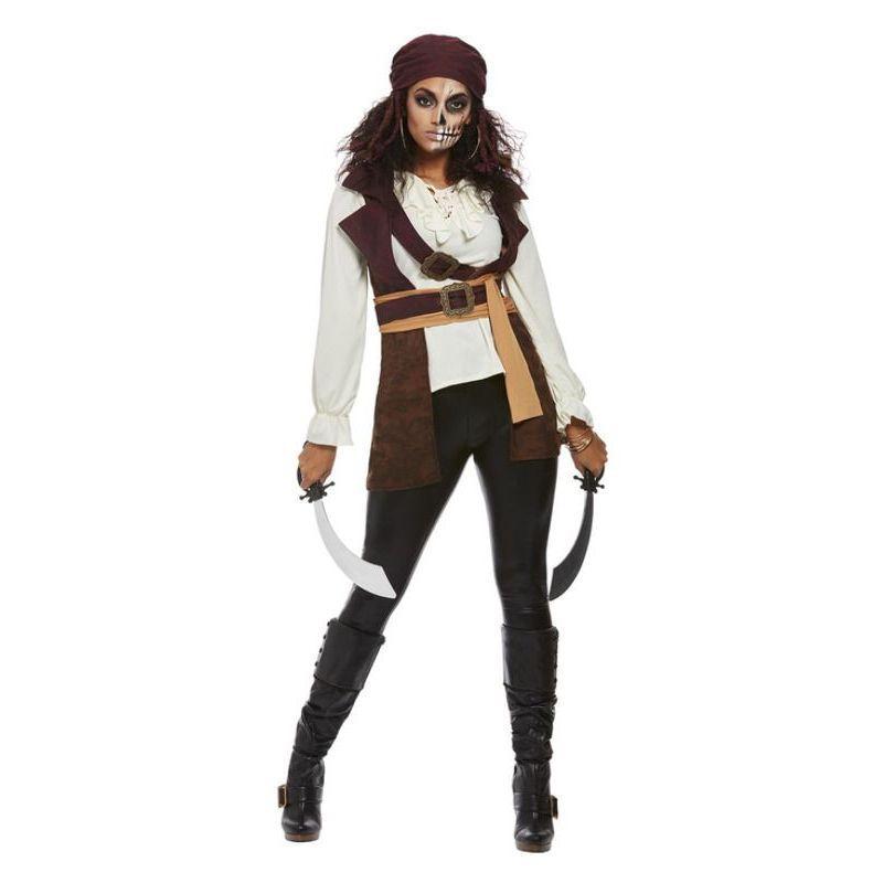 Dark Spirit Pirate Costume Brown Womens White