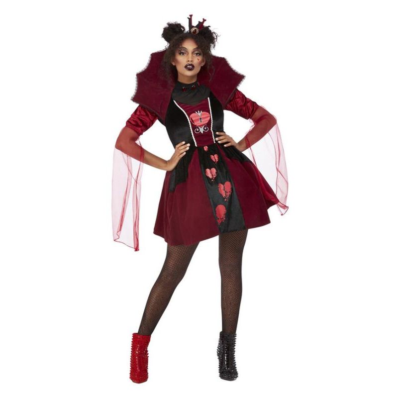 Queen Of Broken Hearts Costume Red Womens