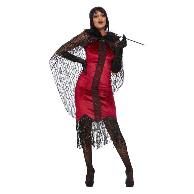 Deluxe Vampire Flapper Costume Red Womens