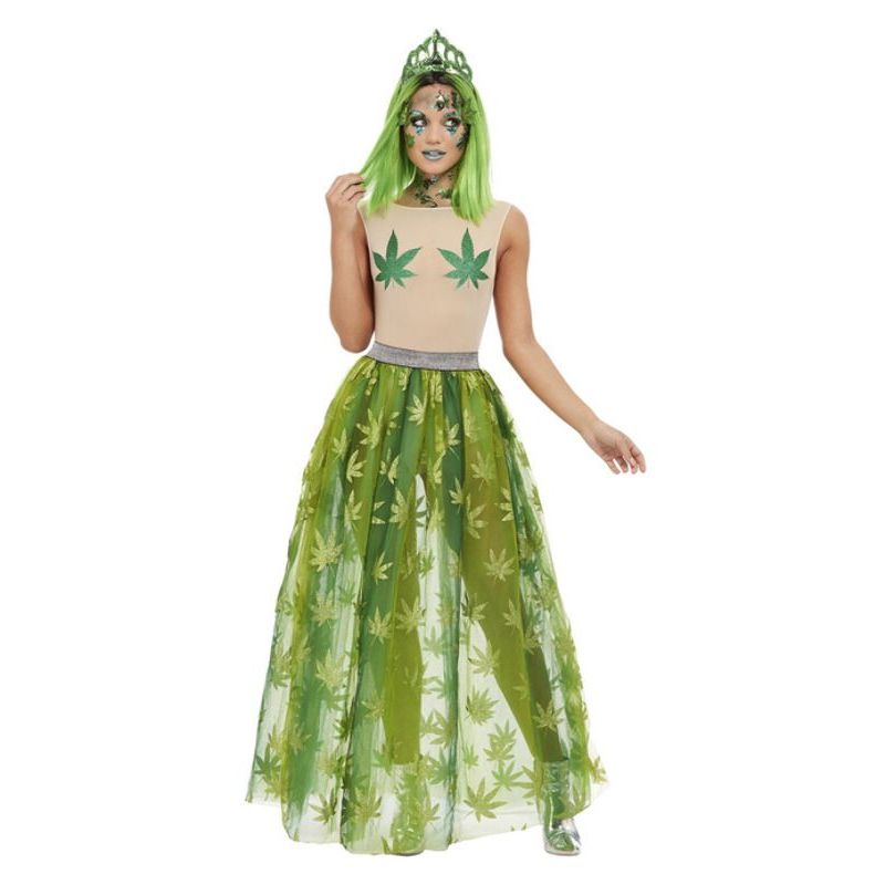 Cannabis Queen Costume Green Womens -1