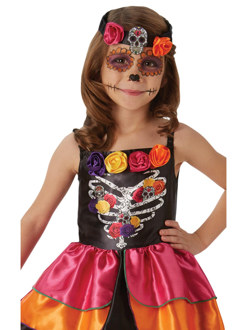 Sugar Skull Day Of The Dead Costume Child Girls