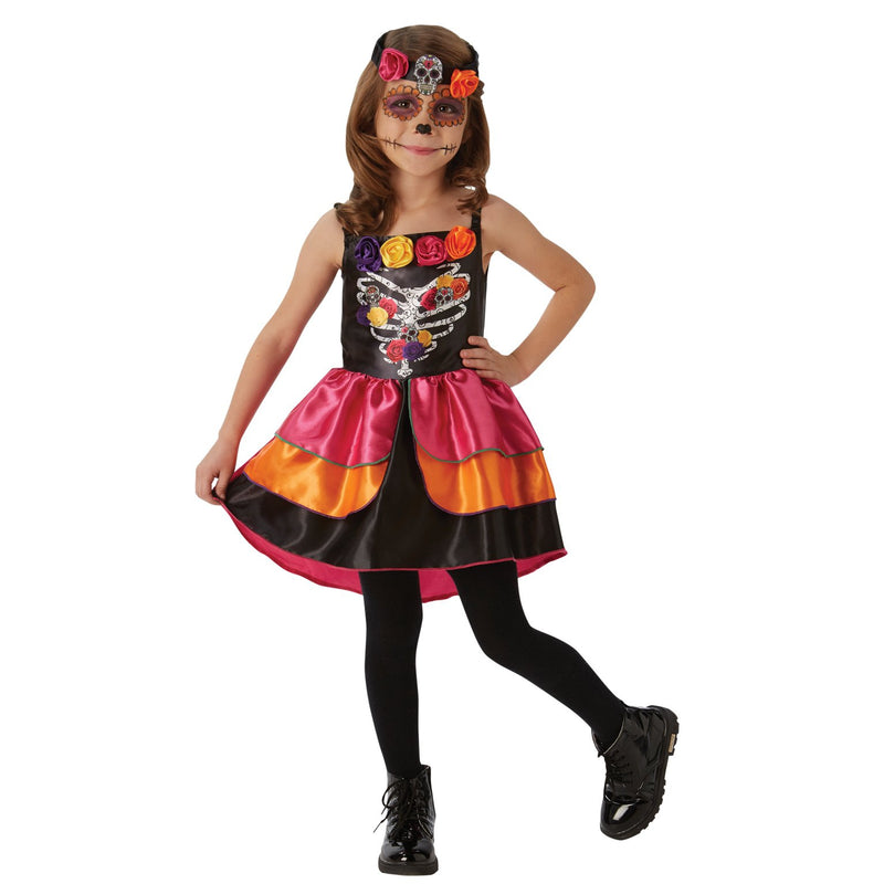 Sugar Skull Day Of The Dead Costume Child Girls