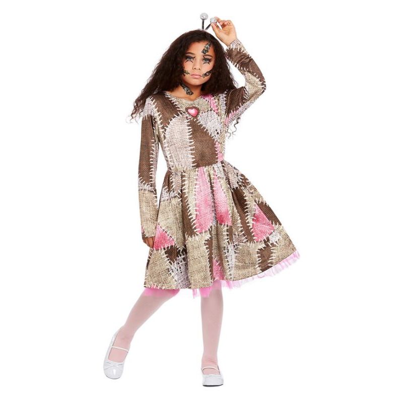 Voodoo Doll Costume Brown Girls Pink