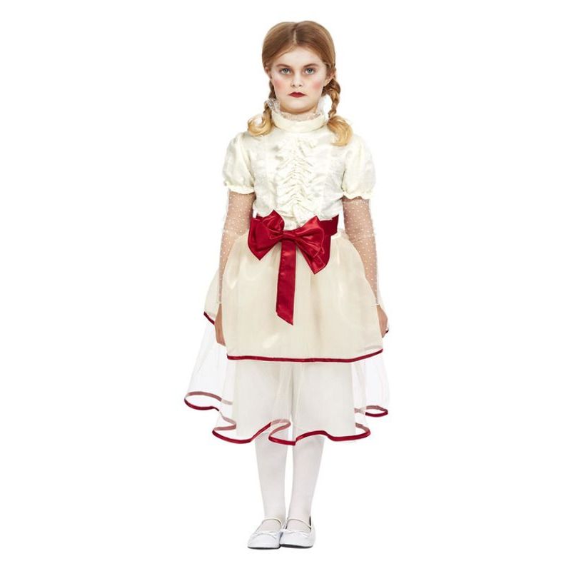 Porcelain Doll Costume Cream Girls Red