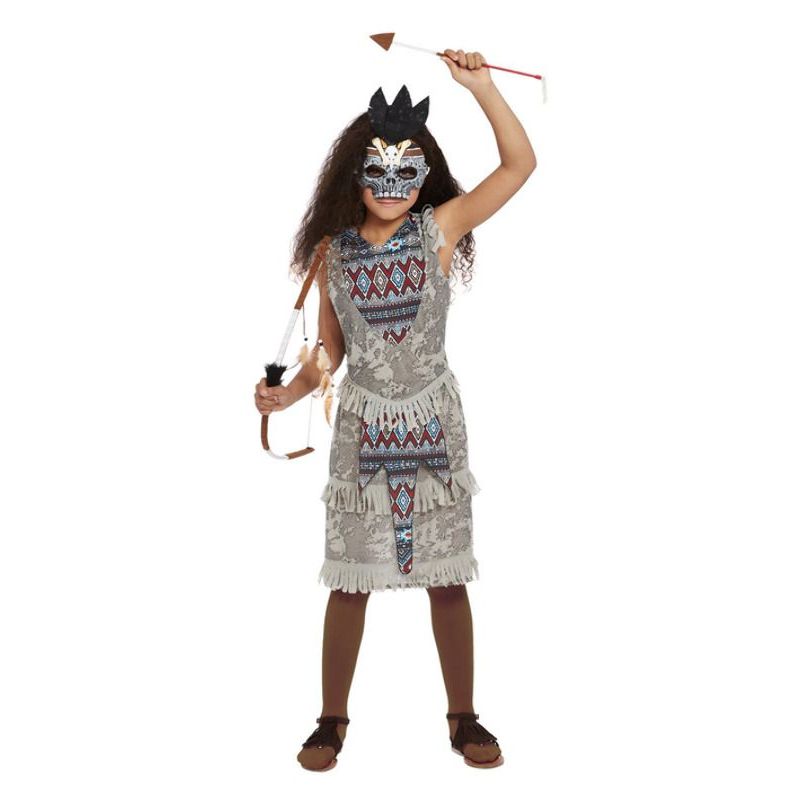 Dark Spirit Warrior Costume Grey Girls White