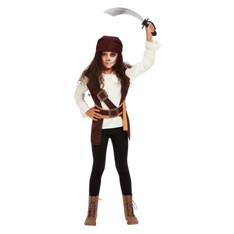 Dark Spirit Pirate Costume Brown Girls White