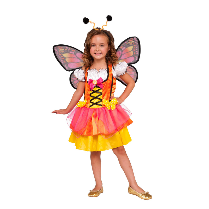 Glittery Orange Butterfly Costume Child Girls