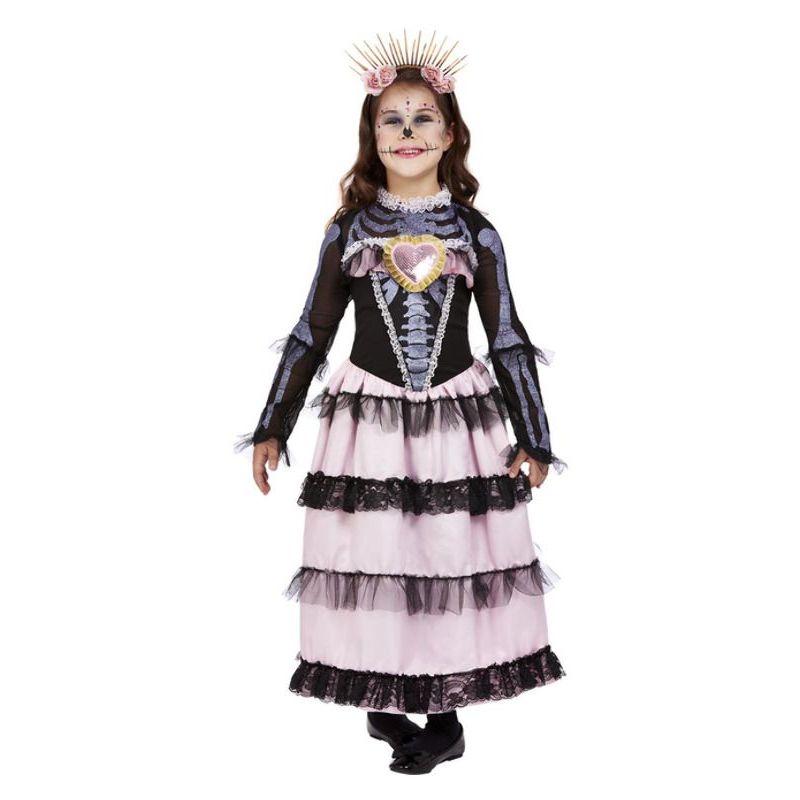 Deluxe Day Of The Dead Princess Costume Pink Girls