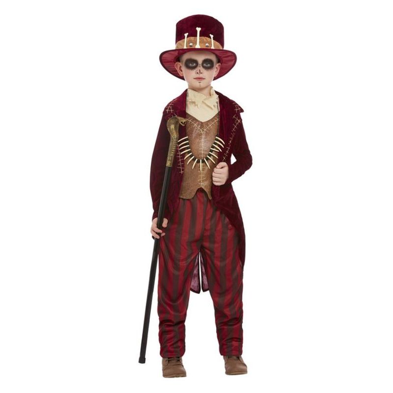 Voodoo Witch Doctor Costume Burgundy Boys Red