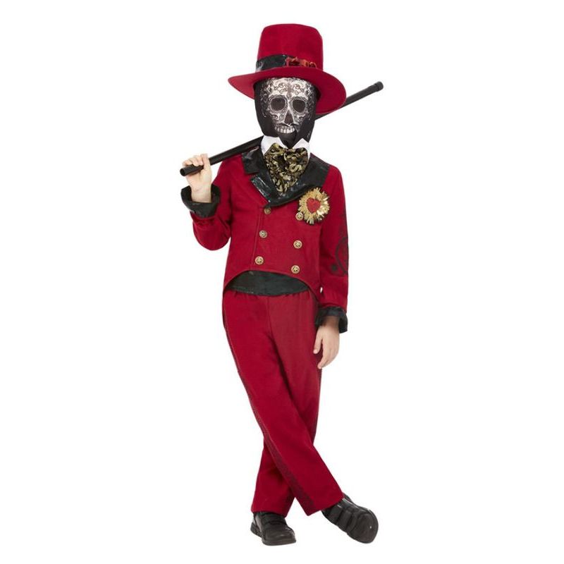 Deluxe Day Of The Dead Sacred Heart Groom Burgundy Boys