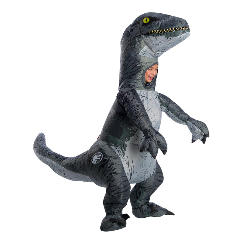 Velociraptor Blue Inflatable Costume Child Unisex Grey