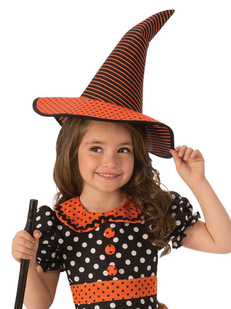 Polka Dot Witch Costume Girls Orange